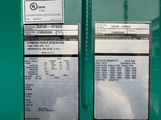 New Cummins QST30-G5 NR2 1000KW  Generator Set Item-16761 6