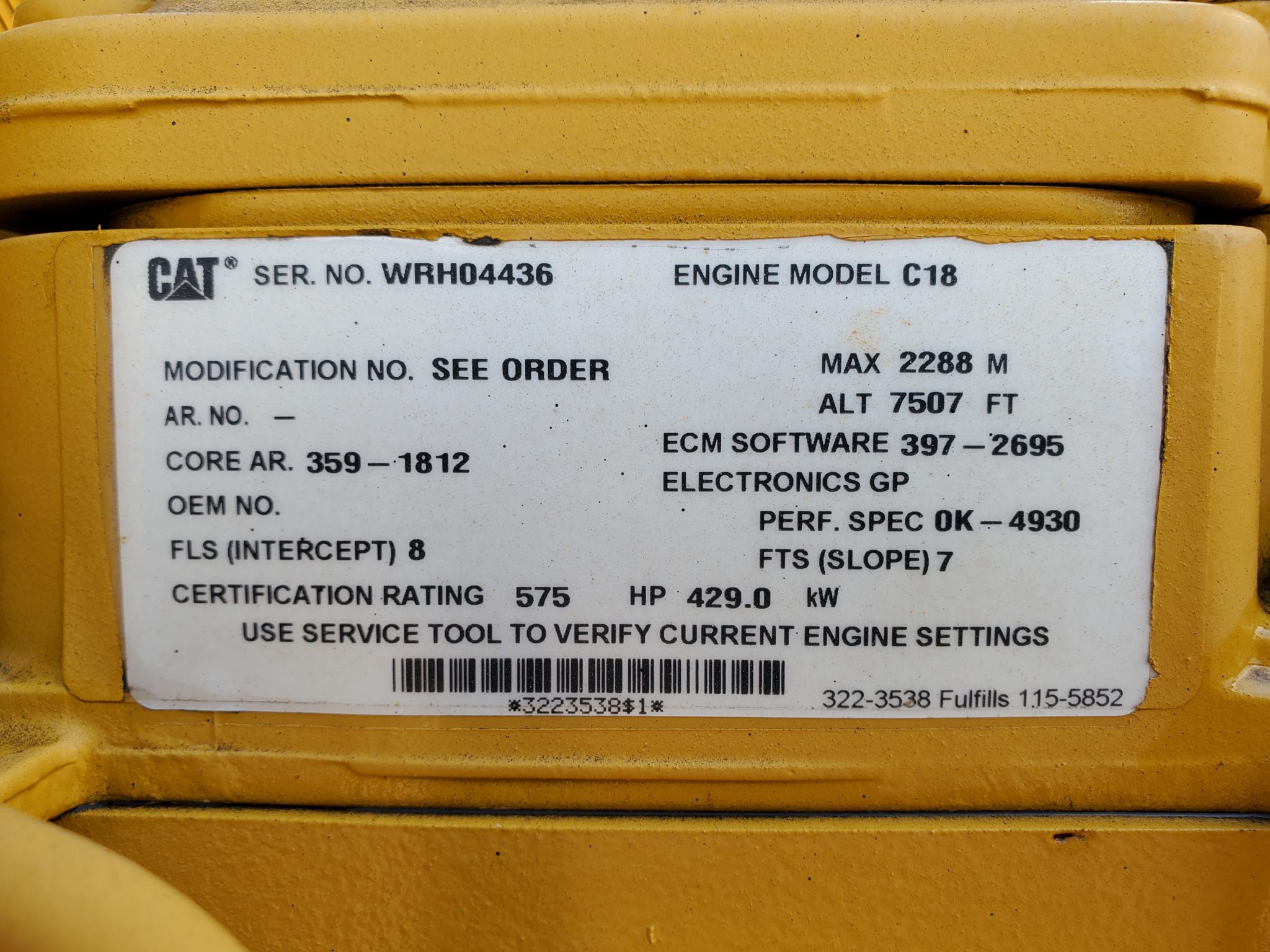 New Surplus Caterpillar C18 575HP  Power Unit Item-16866 7