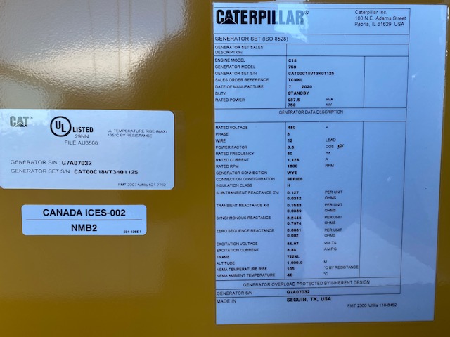 New Caterpillar C18 750KW  Generator Set Item-16884 14