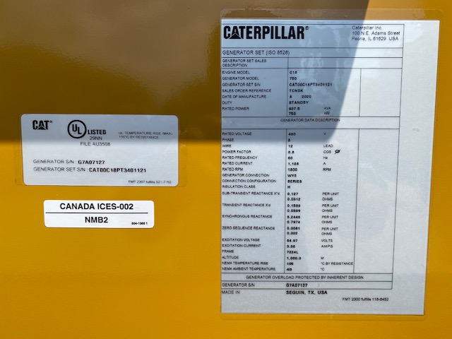 New Caterpillar C18 750KW  Generator Set Item-16944 11