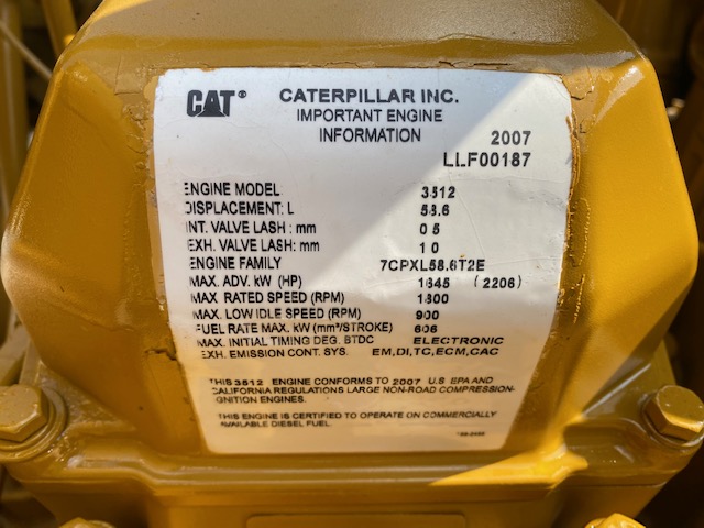 Low Hour Caterpillar 3512C HD 1475HP Diesel  Engine Item-16479 7