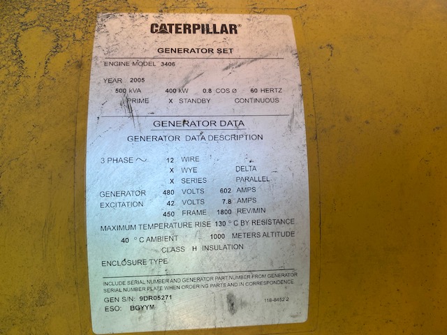 Good Used Caterpillar 3406 400KW  Generator Set Item-17108 8
