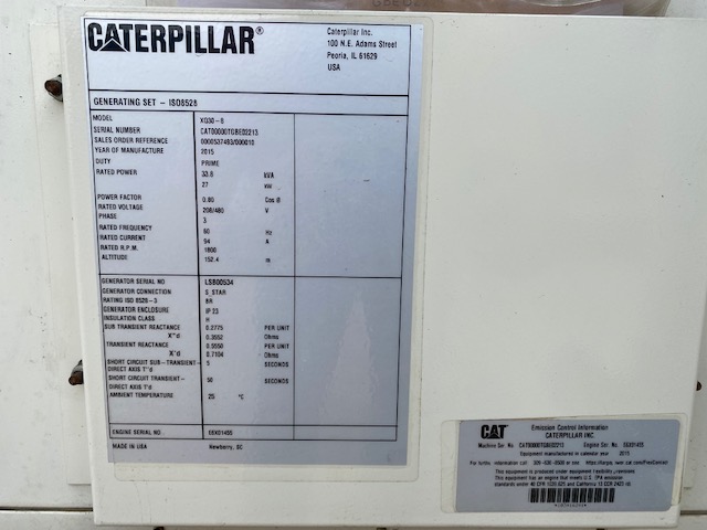 Good Used Caterpillar C2.2 30KW  Generator Set Item-17122 7