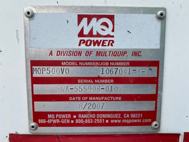 Low Hour Volvo TAD1641GE 500KW  Generator Set Item-17213 7