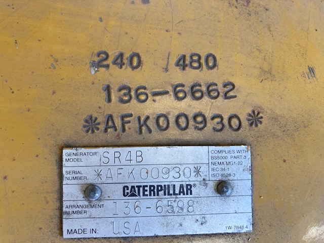 Low Hour Caterpillar 700KW  Generator End Item-17244 5