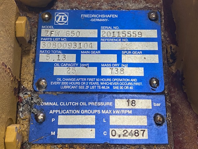 ZF W650 5.13  Marine Transmission Item-17294 7