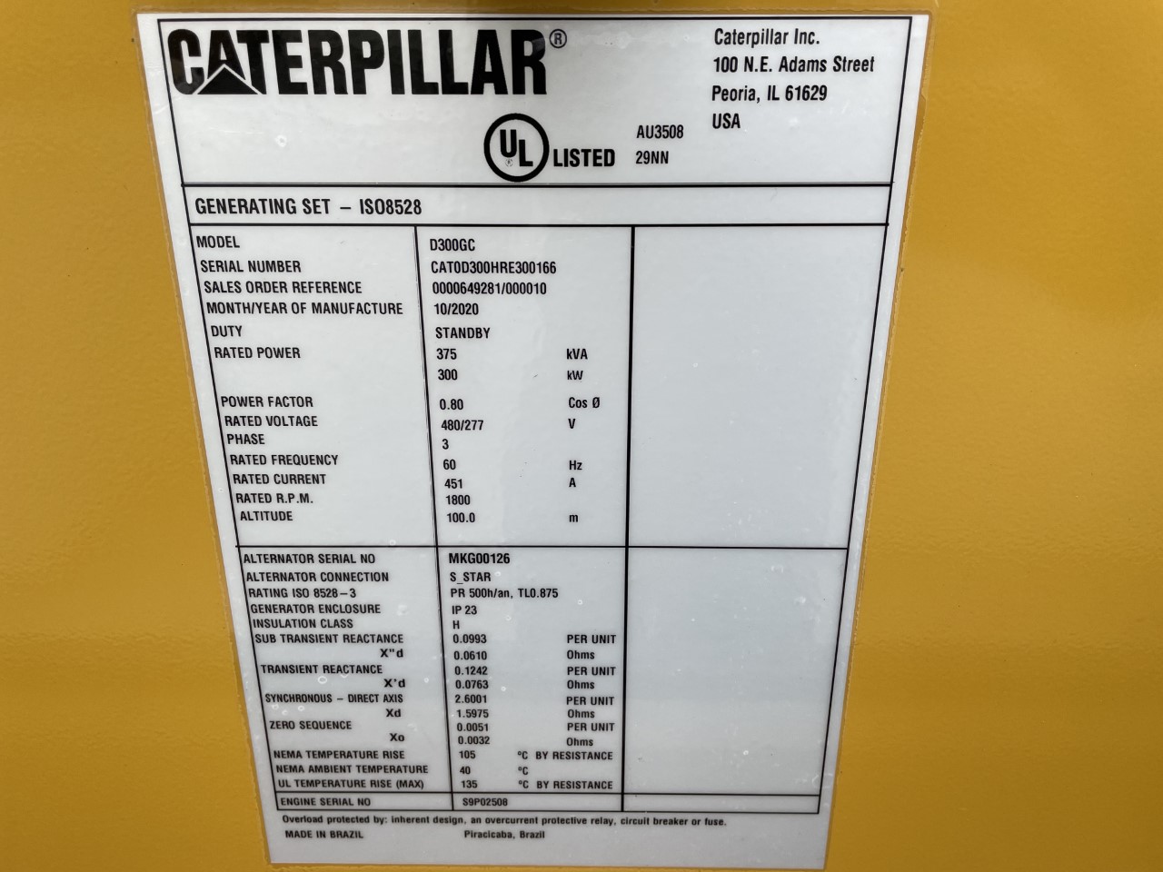 New Caterpillar C9 300KW  Generator Set Item-17236 11