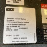 Low Hour ASCO E00300C30400F1XF 400 Amp  Transfer Switch Item-17444 6