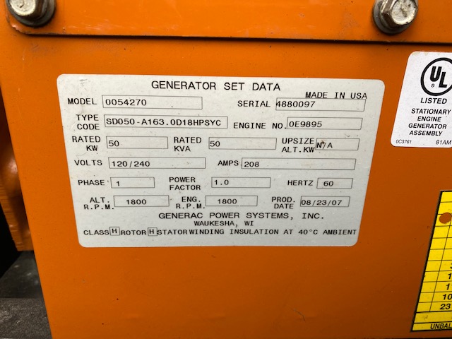 Core John Deere 5030TF270 50KW  Generator Set Item-17470 8