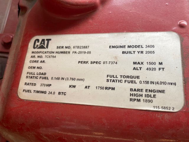 Low Hour Caterpillar 3406 370HP Diesel  Engine Item-17595 7