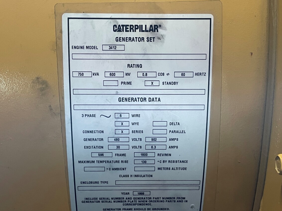 Good Used Caterpillar 3412 600KW  Generator Set Item-17711 5