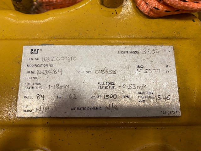 Good Used Caterpillar 3304 60KW  Generator Set Item-17702 6