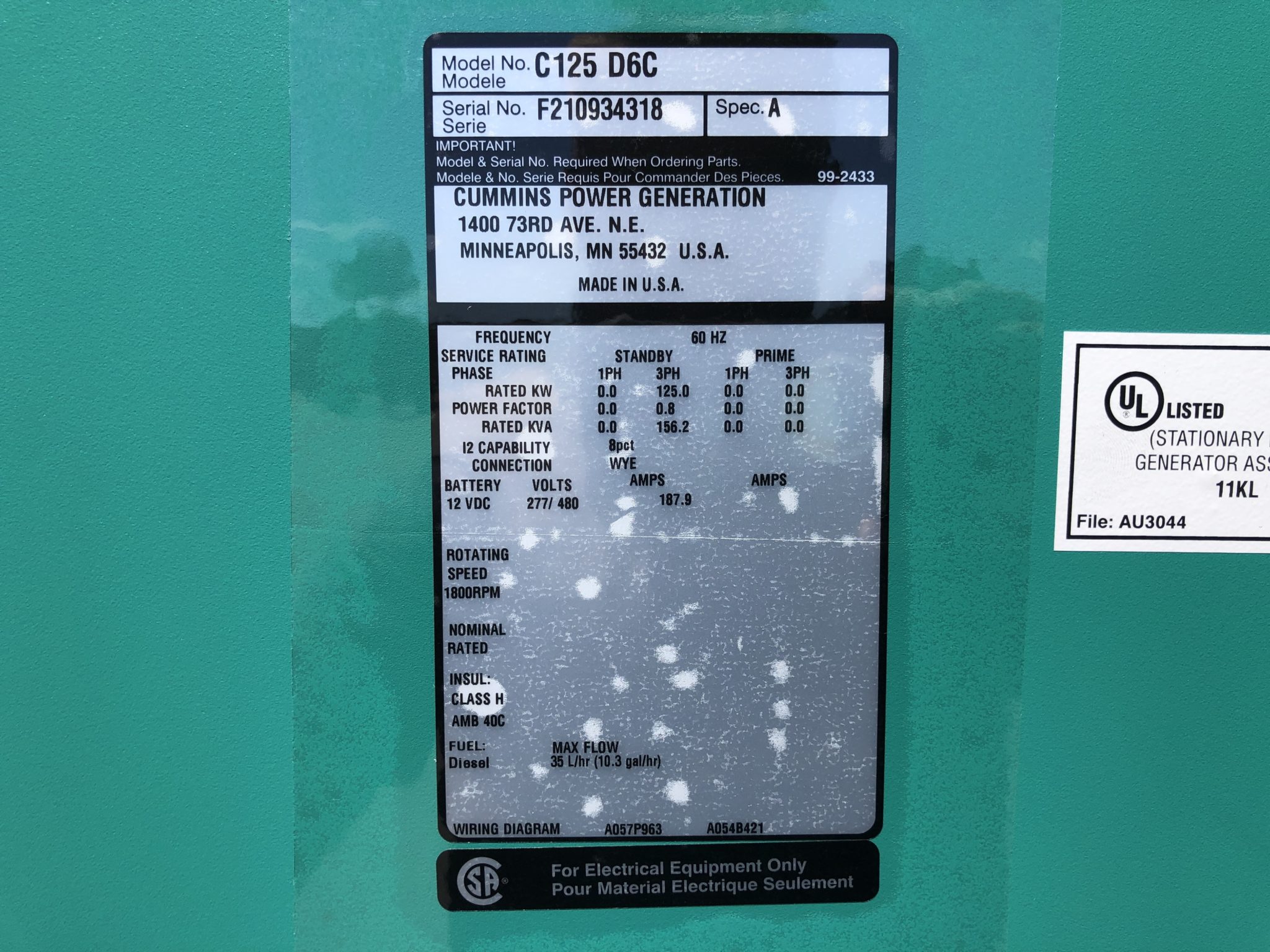 New Cummins QSB5-G6 NR3 125KW  Generator Set Item-17755 9
