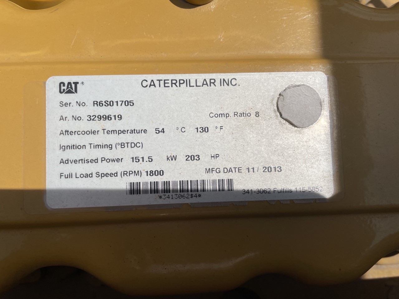 New Surplus Caterpillar G3306B 140KW  Generator Set Item-17717 6
