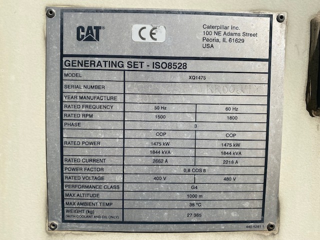 Good Used Caterpillar G3516C 1475KW  Generator Set Item-17877 14