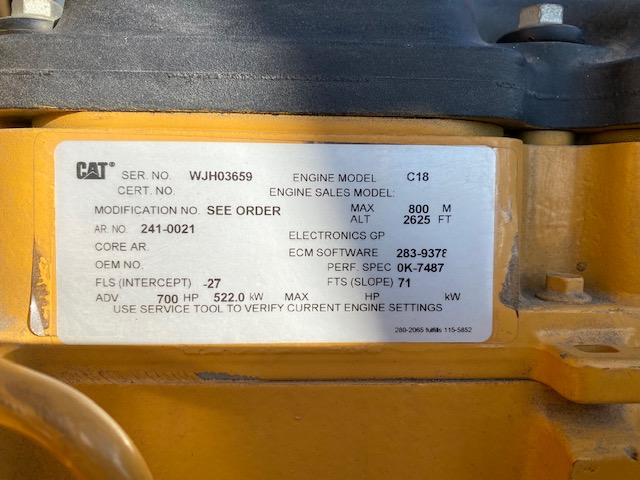 Low Hour Caterpillar C18 700HP  Power Unit Item-17955 6