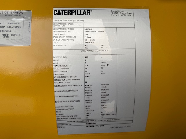 New Caterpillar C13 400KW  Generator Set Item-17853 11