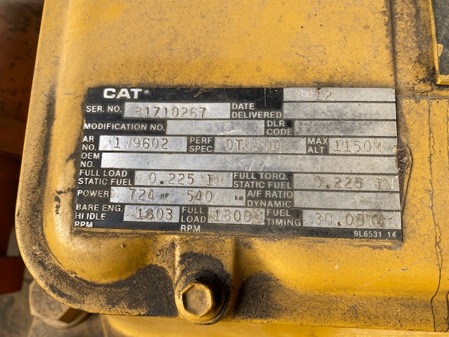 Low Hour Caterpillar 3412 475KW  Generator Set Item-18002 8