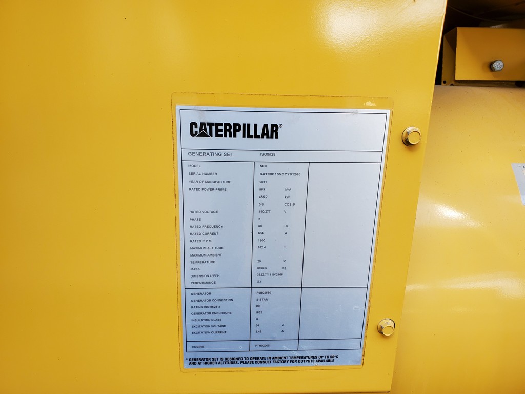 Low Hour Caterpillar C15 455KW  Generator Set Item-18047 9