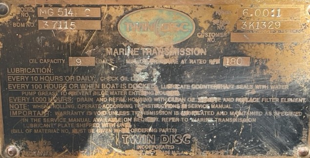 Twin Disc MG514C 6  Marine Transmission Item-18267 7