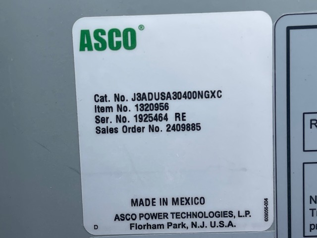 New ASCO  400 Amp  Transfer Switch Item-18306 3