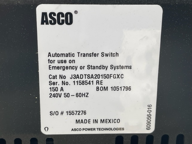 Good Used ASCO  150 Amp  Transfer Switch Item-18305 3