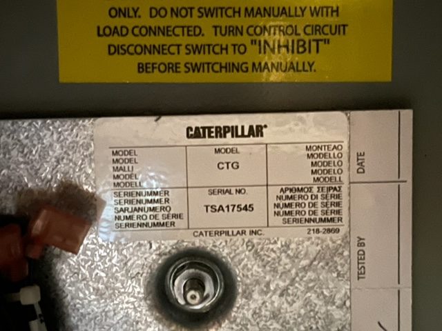 Good Used Caterpillar CTG 100 Amp  Transfer Switch Item-18307 3