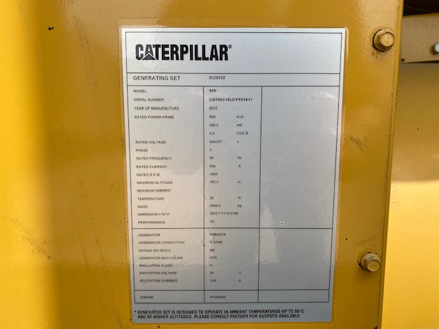 New Surplus Caterpillar C15 455KW  Generator Set Item-18044 10