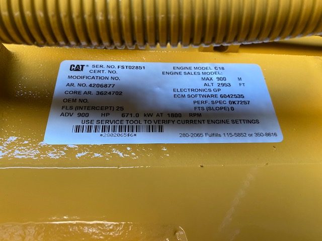 New Caterpillar C18 600KW  Generator Set Item-17976 10