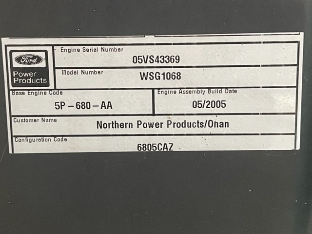 Low Hour Ford WSG1068 85KW  Generator Set Item-18375 8