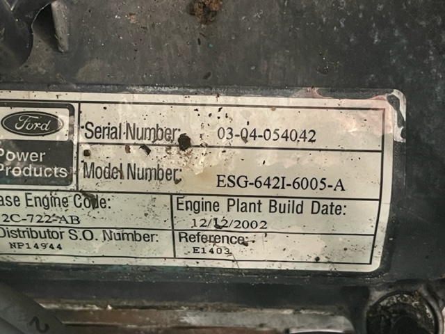 Low Hour Ford ESG642 35KW  Generator Set Item-18382 8