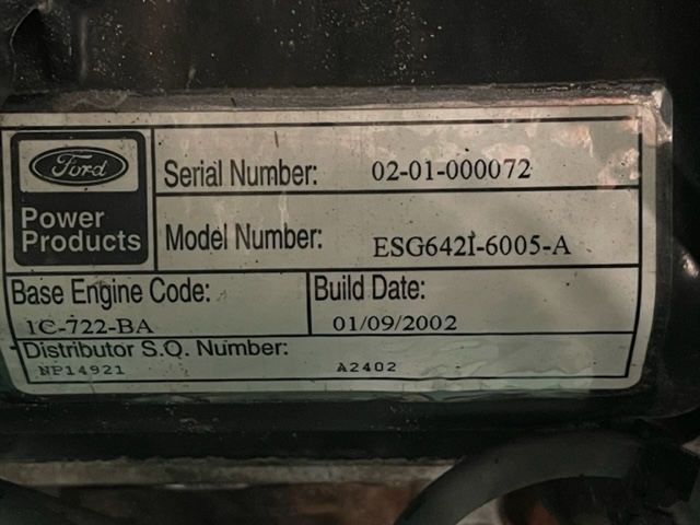 Low Hour Ford ESG642 35KW  Generator Set Item-18383 9