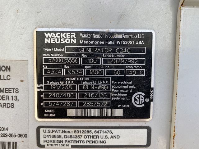 Good Used John Deere 6068HF485T 191KW  Generator Set Item-18365 9