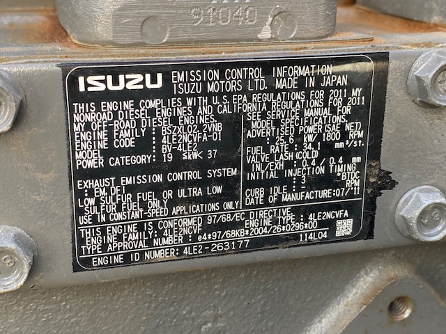 Like New Isuzu 4LE2 20KW  Generator Set Item-18728 12