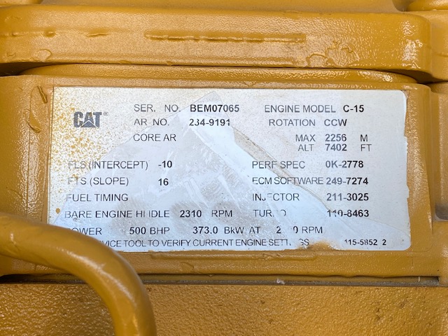 Low Hour Caterpillar C15 500HP  Power Unit Item-18470 6