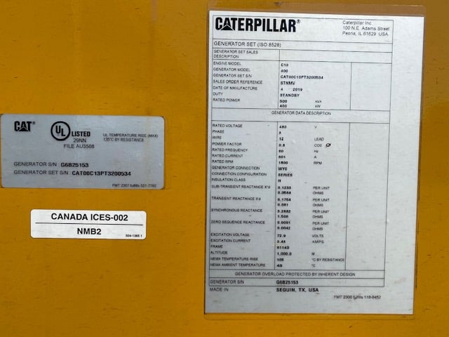 New Surplus Caterpillar C13 400KW  Generator Set Item-18748 7