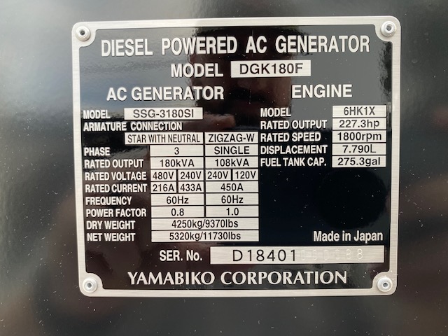 New Isuzu 6HK1 144KW  Generator Set Item-18362 10