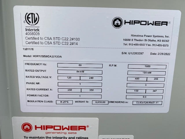 New Isuzu 4HK1X 100KW  Generator Set Item-18758 10
