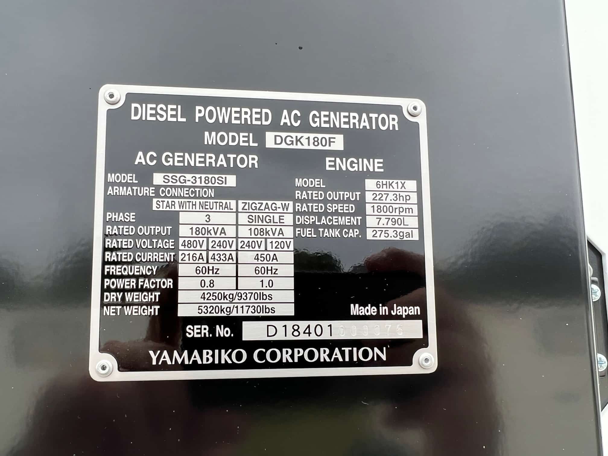 New Isuzu 6HK1 144KW  Generator Set Item-18364 17