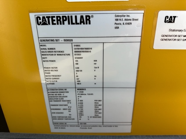 New Caterpillar C4.4 100KW  Generator Set Item-18058 8
