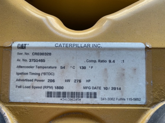 New Surplus Caterpillar G3406 TA 170KW  Generator Set Item-15999 6