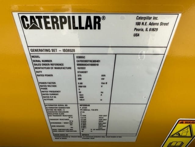 New Caterpillar C9 300KW  Generator Set Item-18708 11