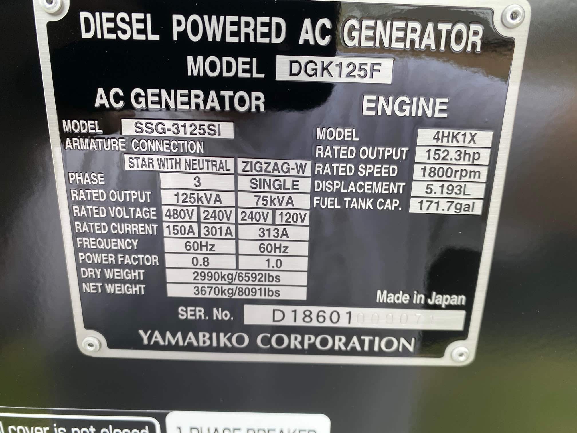 New Isuzu 4HK1X 100KW  Generator Set Item-18693 6
