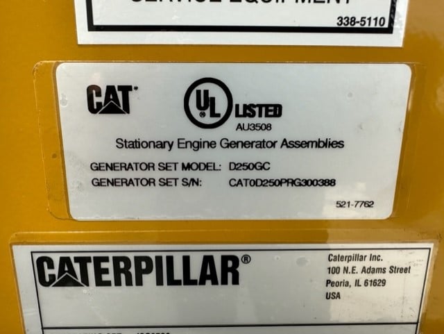 New Caterpillar C9 250KW  Generator Set Item-19015 15