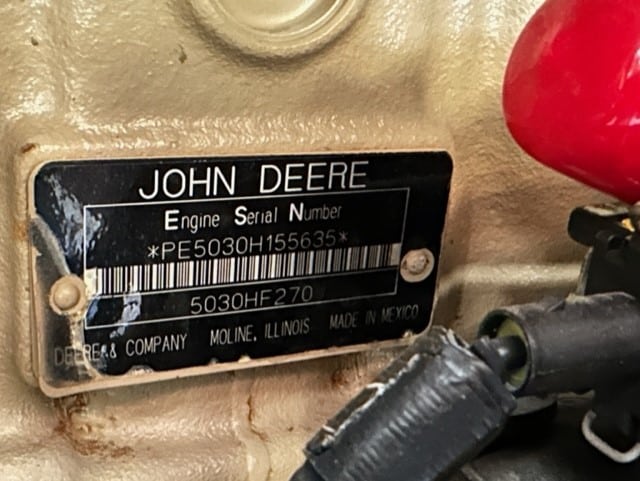 Low Hour John Deere 5030HF270 60KW  Generator Set Item-19116 8