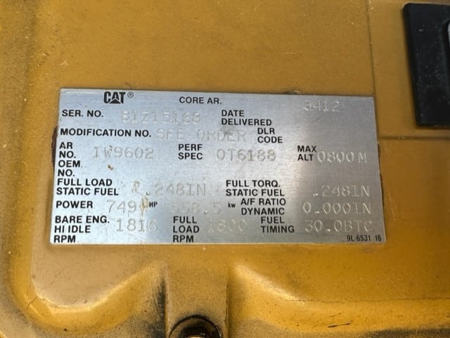 Good Used Caterpillar 3412 500KW  Generator Set Item-18199 12
