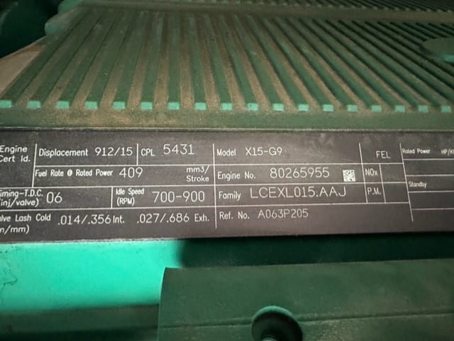 Low Hour Cummins QSX15-G9 500KW  Generator Set Item-19090 12