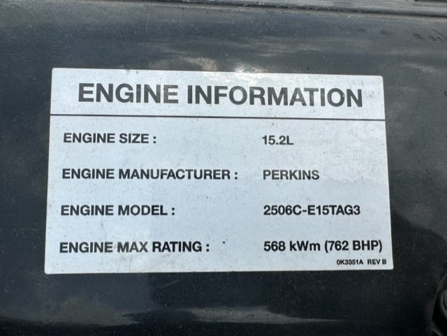 Low Hour Perkins 2506C-E15TAG3 500KW  Generator Set Item-19146 11