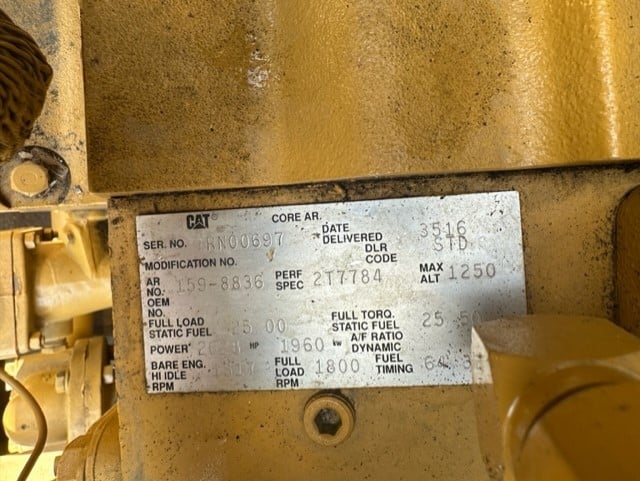 Low Hour Caterpillar 3516B 2000KW  Generator Set Item-19144 7