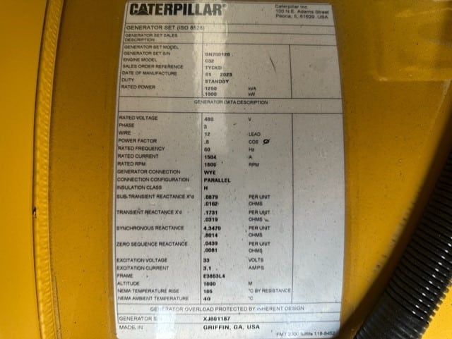 New Caterpillar C32 1000KW  Generator Set Item-18087 8